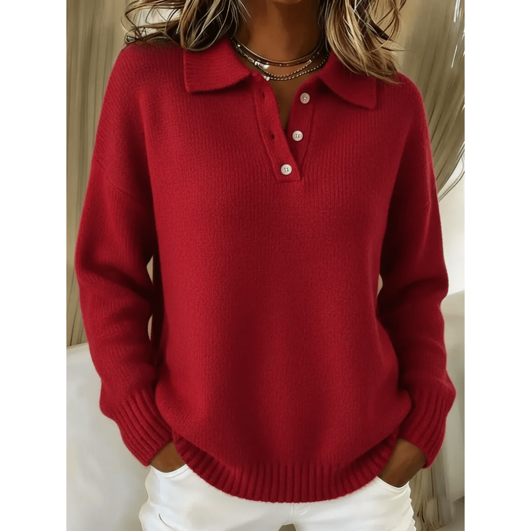 Juliette | Soft Knit Polo Sweater - Barbara benjamin new york