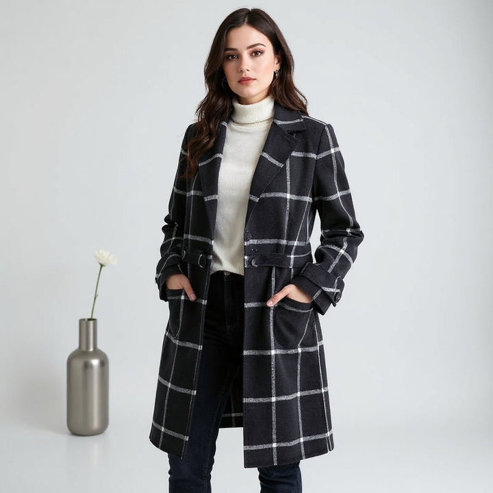 Lapel Black Tweed Coat | Vintage Elegance Meets Modern Strength - Barbara & Late Benjamin