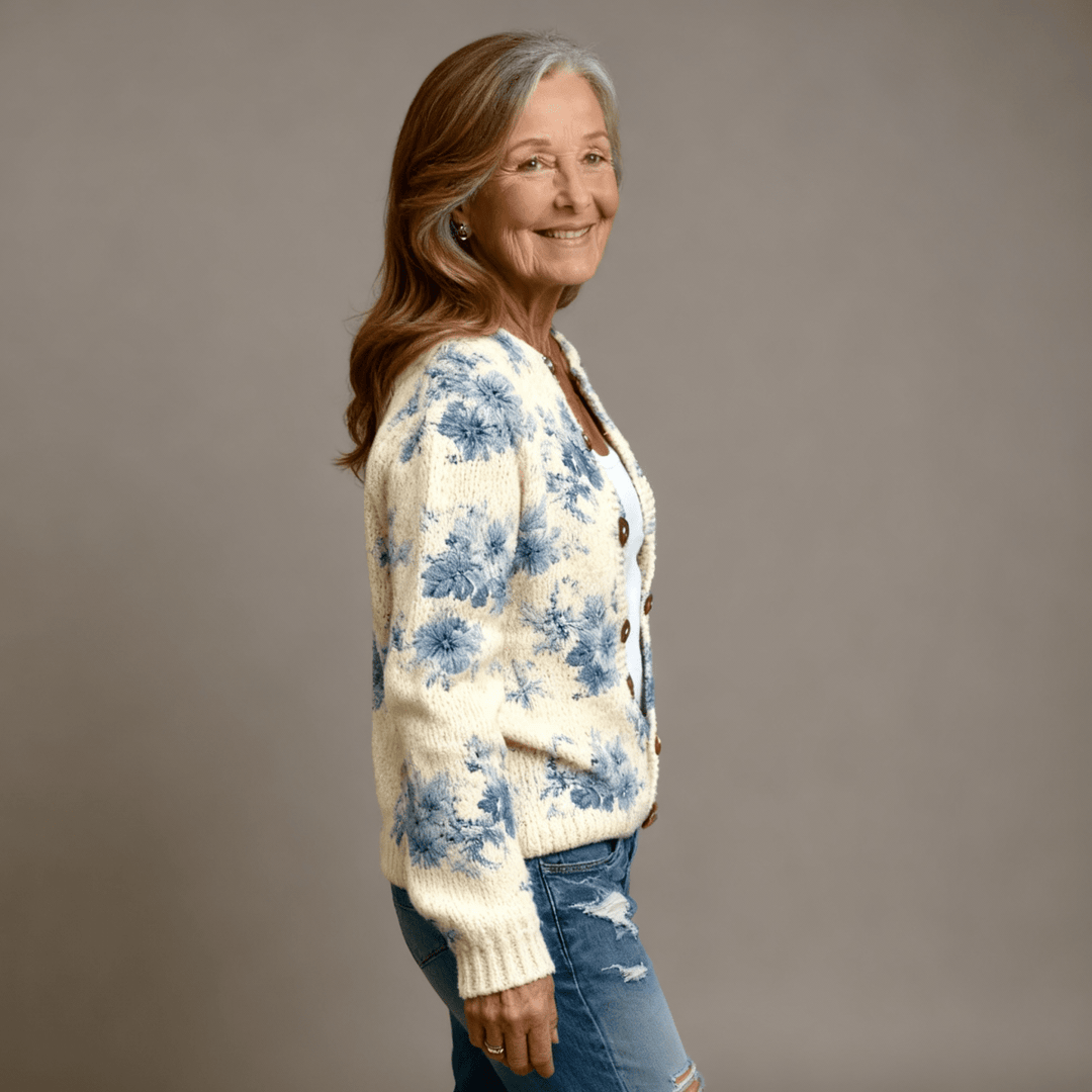 Lianne | Floral Art Cardigan - Barbara benjamin new york