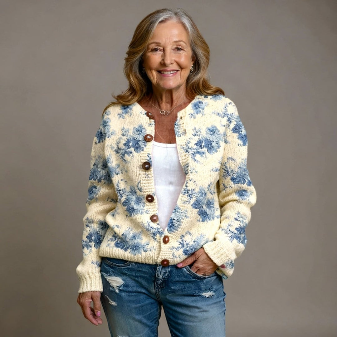 Lianne | Floral Art Cardigan - Barbara benjamin new york