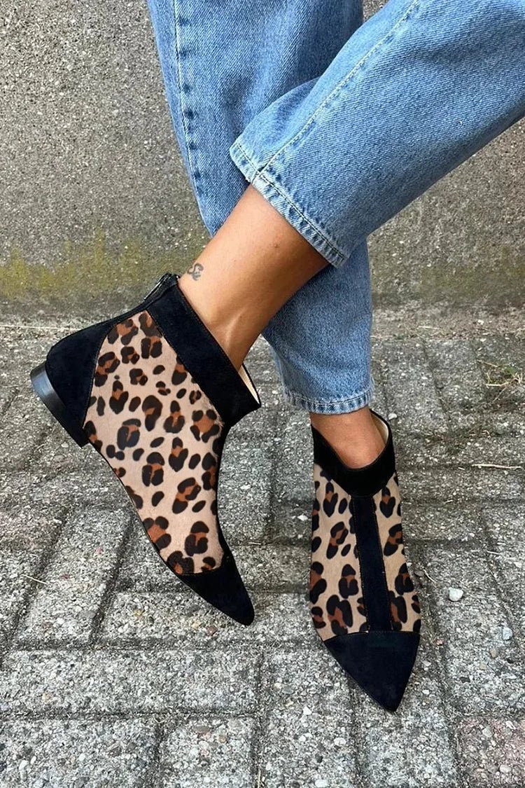 Lily | Leopard Print Ankle Boot With Pointed Toe - Barbara benjamin new york