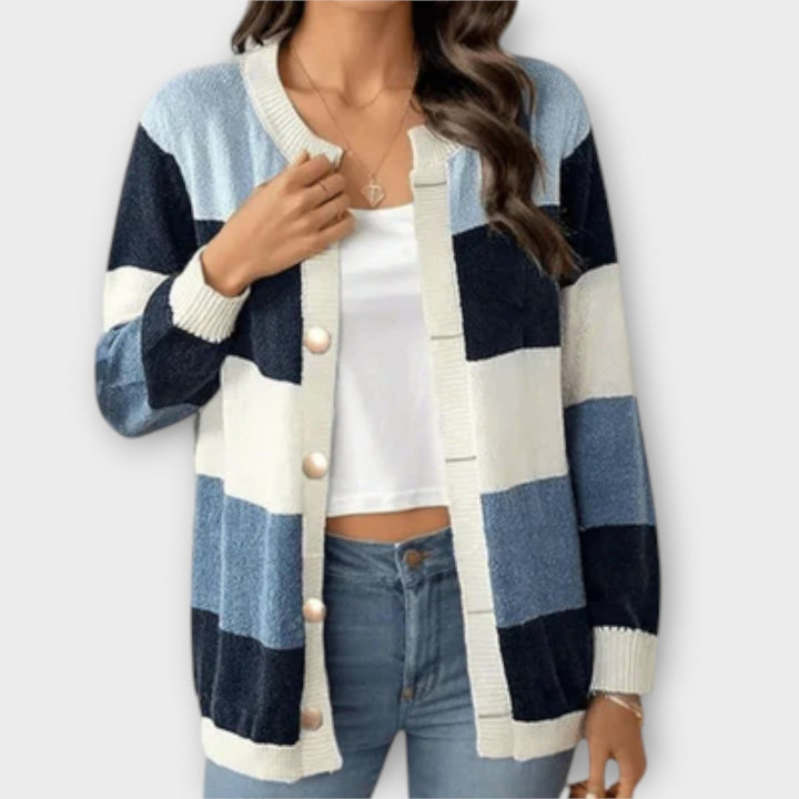 Lottenia | Striped Cardigan - Barbara benjamin new york