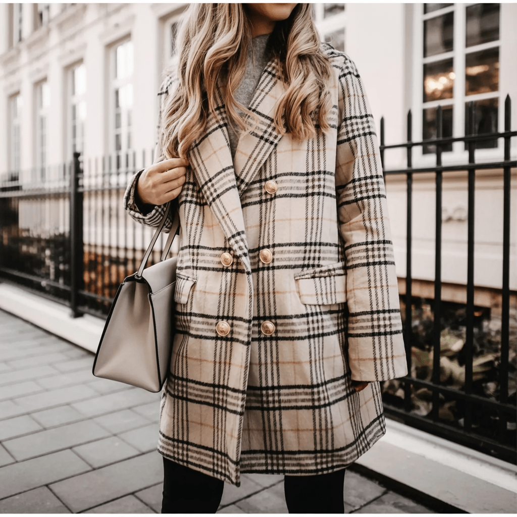 Madeleine Plaid Coat | Classic Elegance with Modern Ease - Barbara & Late Benjamin