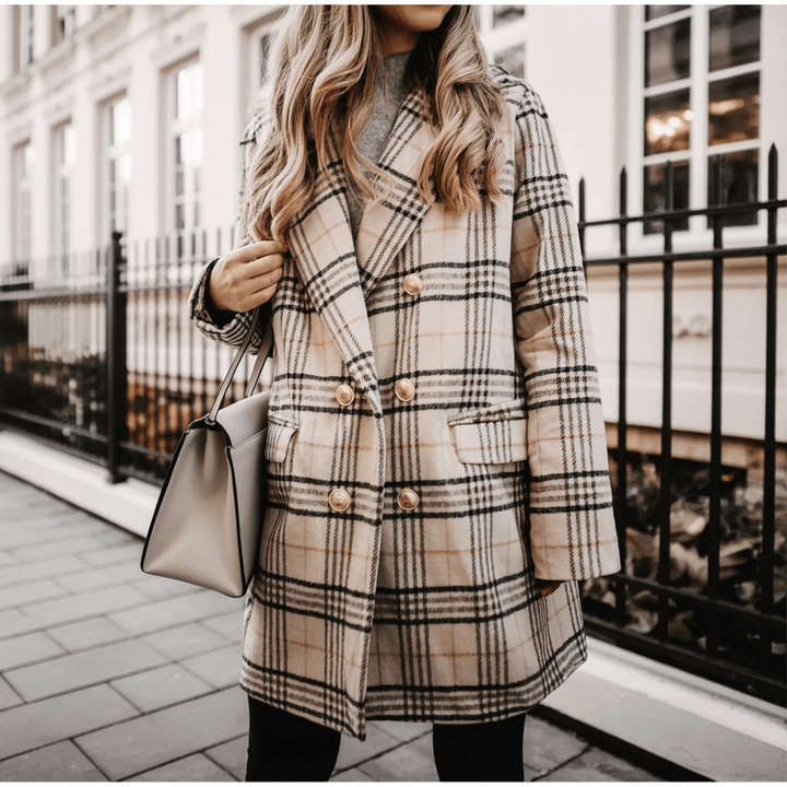 Madeleine Plaid Coat | Classic Elegance with Modern Ease - Barbara & Late Benjamin