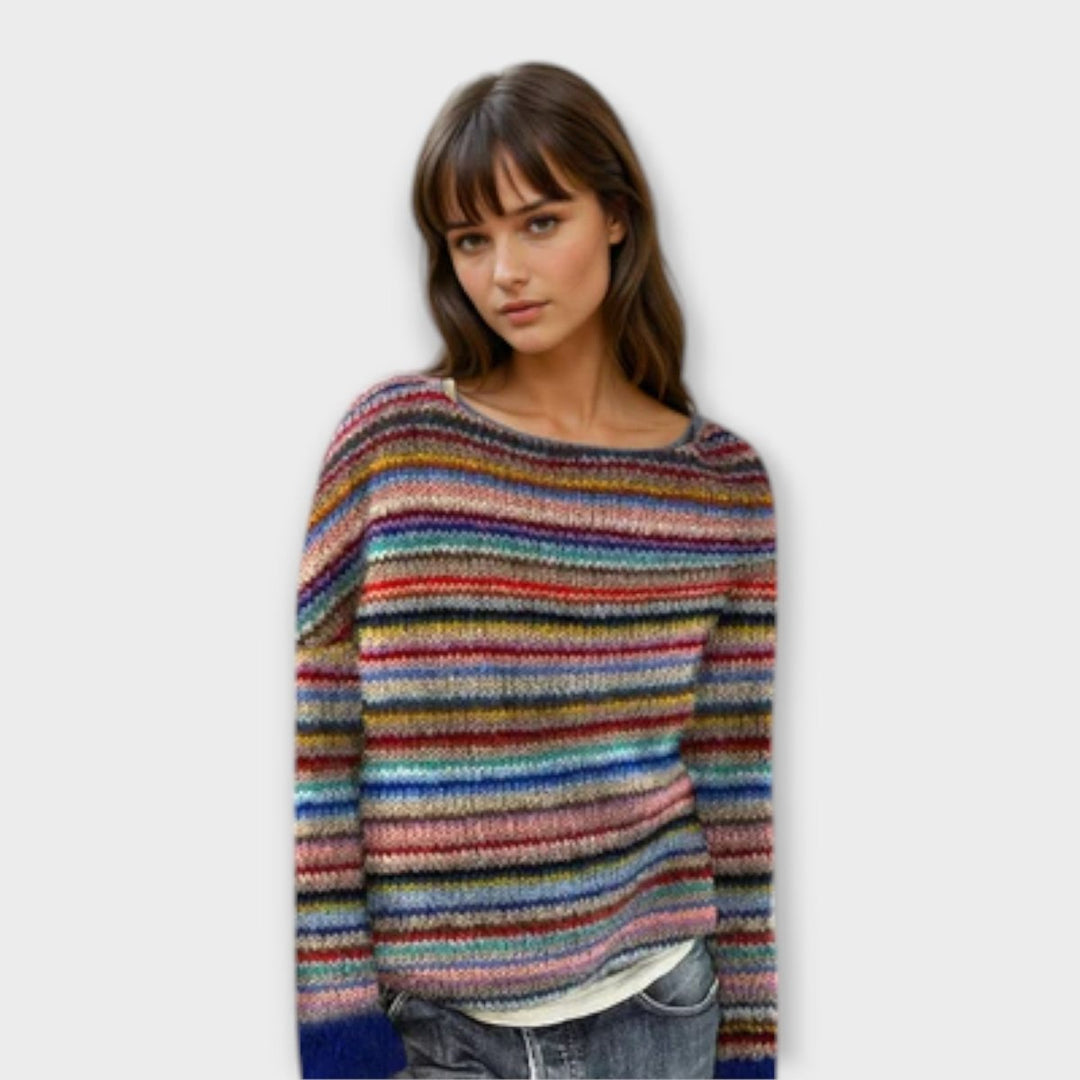 Manonin | Casual & Cozy Striped Sweater - Barbara benjamin new york