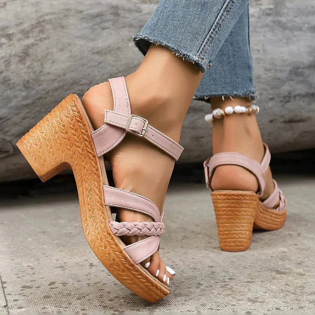 MELODIE | Braided Strap Platform Sandals - Barbara benjamin new york
