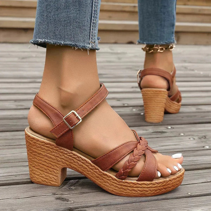 MELODIE | Braided Strap Platform Sandals - Barbara benjamin new york