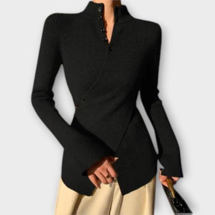 Michiko | Elegant Cotton Knit Sweater - Barbara benjamin new york