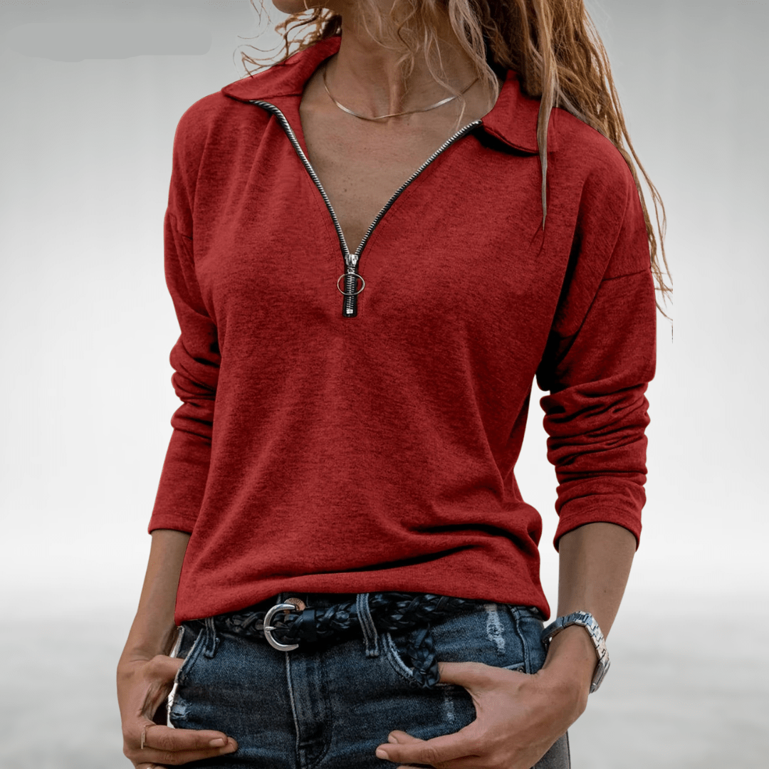 Nadine | Women's Half - Zip Sweaters - Barbara benjamin new york
