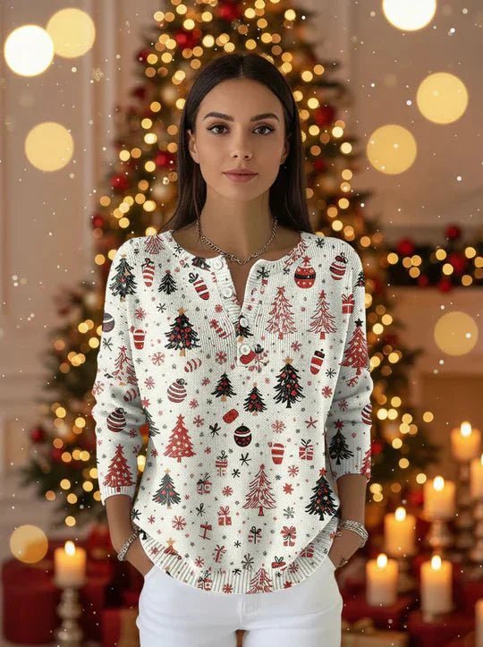 Natalia | Christmas Jumper with Buttons - Barbara benjamin new york