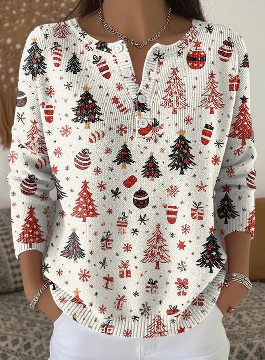 Natalia | Christmas Jumper with Buttons - Barbara benjamin new york