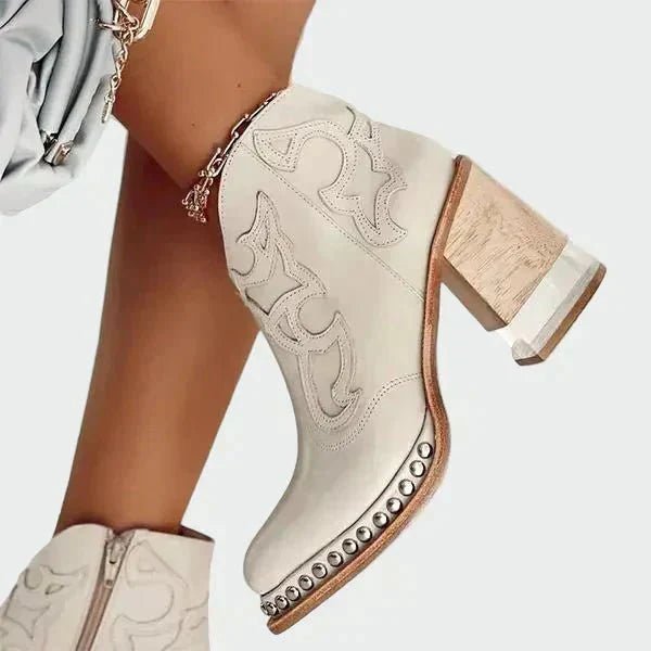Noa | Embroidered Leather Boots - Barbara benjamin new york