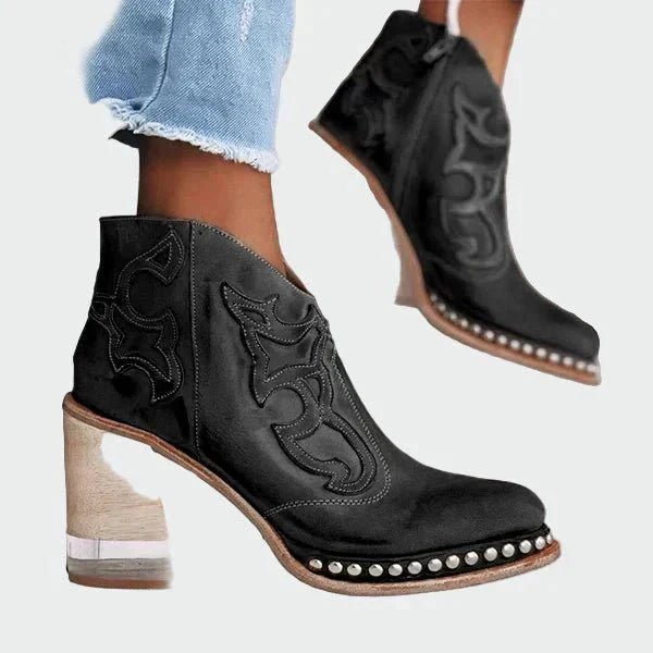 Noa | Embroidered Leather Boots - Barbara benjamin new york