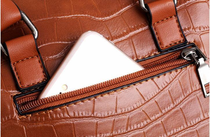 Palmer - 4 - Piece Crocodile Pattern Handbag - Barbara & Late Benjamin