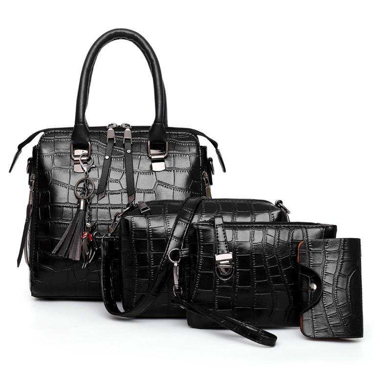 Palmer - 4 - Piece Crocodile Pattern Handbag - Barbara & Late Benjamin