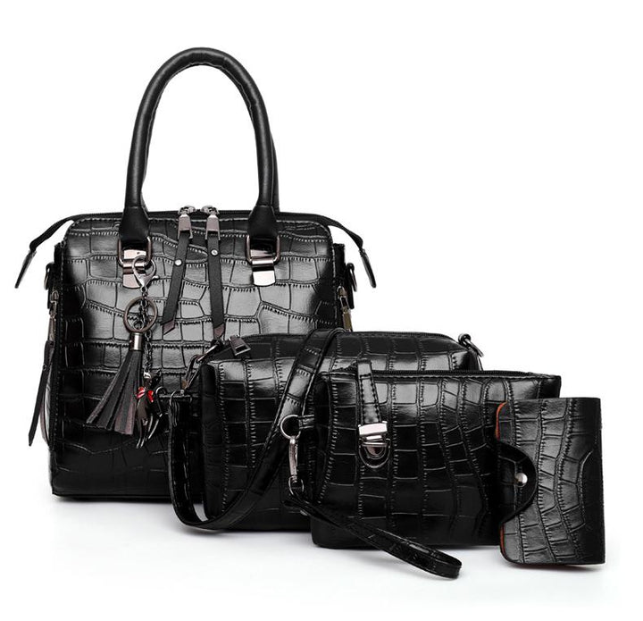 Palmer - 4 - Piece Crocodile Pattern Handbag - Barbara & Late Benjamin