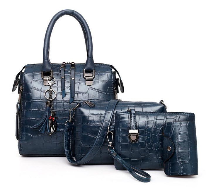 Palmer - 4 - Piece Crocodile Pattern Handbag - Barbara & Late Benjamin