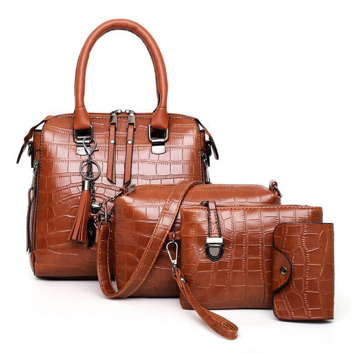 Palmer - 4 - Piece Crocodile Pattern Handbag - Barbara & Late Benjamin