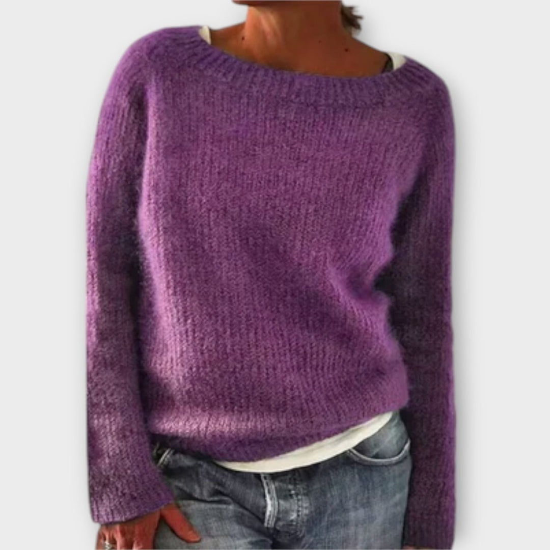 Regine | Solid Color Knit Sweater - Barbara benjamin new york