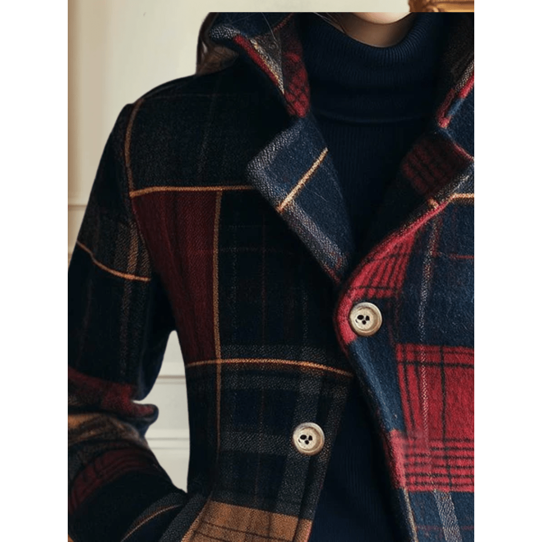 Retro Fit Plaid Wool Jacket | Timeless Warmth with Refined Elegance - Barbara & Late Benjamin