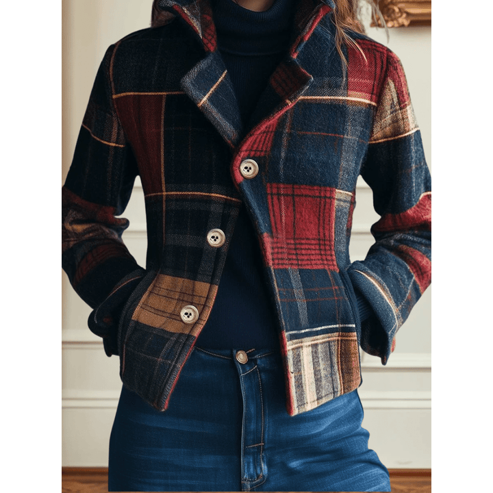 Retro Fit Plaid Wool Jacket | Timeless Warmth with Refined Elegance - Barbara & Late Benjamin