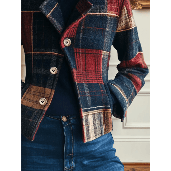 Retro Fit Plaid Wool Jacket | Timeless Warmth with Refined Elegance - Barbara & Late Benjamin