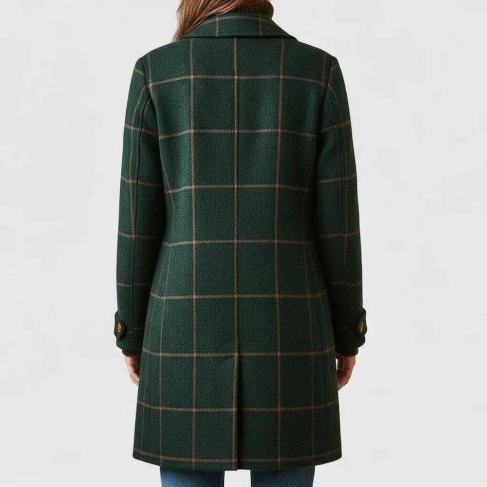 Retro Lapel Plaid Tweed Coat | Vintage Charm Meets Modern Power - Barbara & Late Benjamin