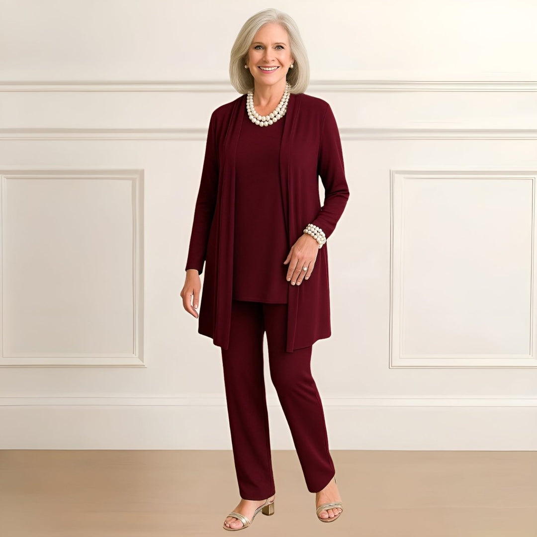 Rosy Cardigan, Top & Pants Set - Barbara benjamin new york