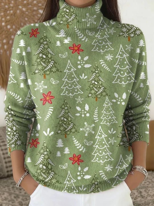 Samantha | Christmas Floral Turtleneck - Barbara benjamin new york