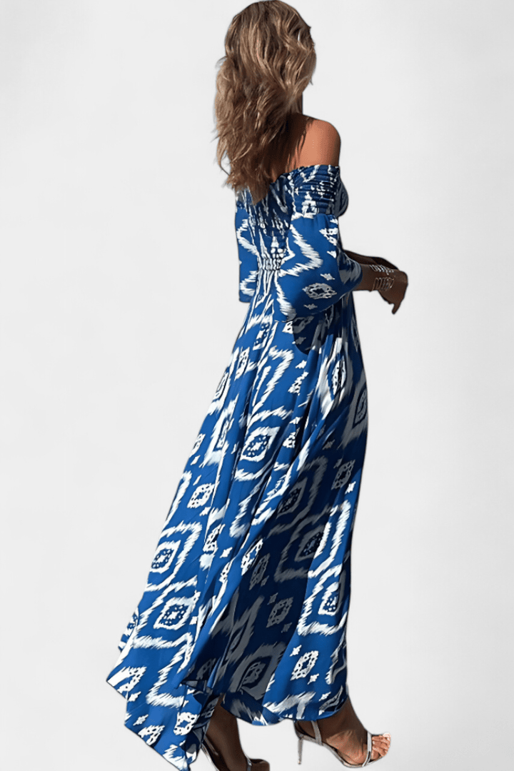 Sea Floral Off - the - Shoulder Dress - Barbara & Late Benjamin