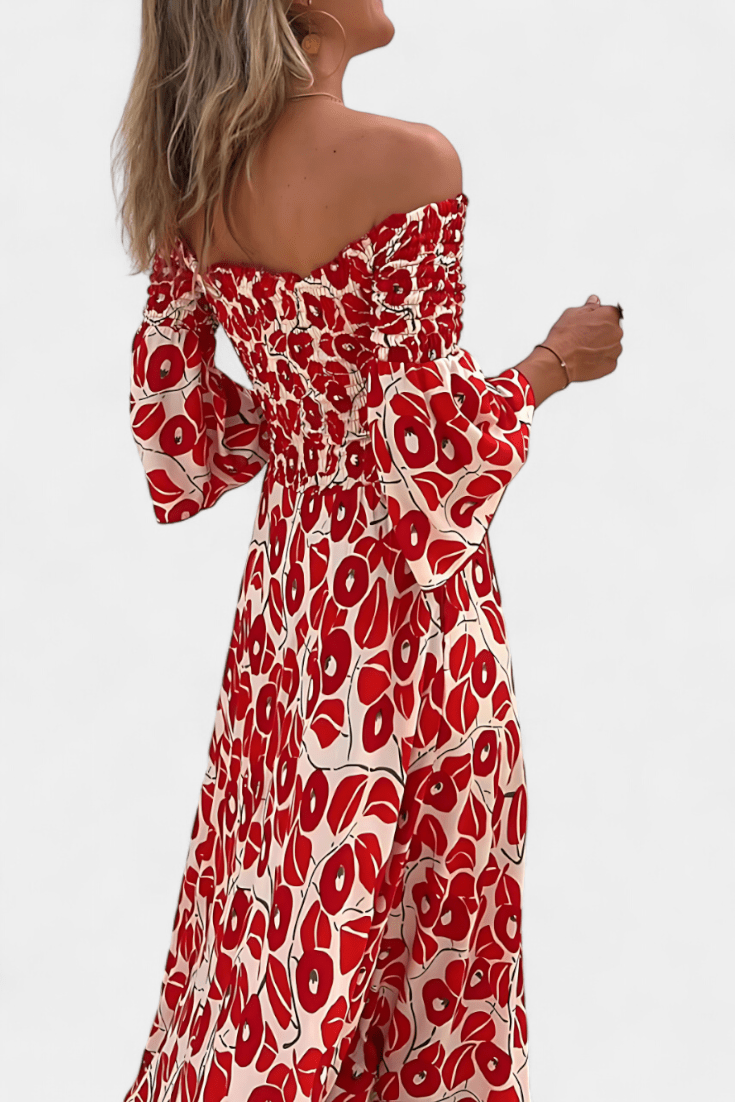 Sea Floral Off - the - Shoulder Dress - Barbara & Late Benjamin