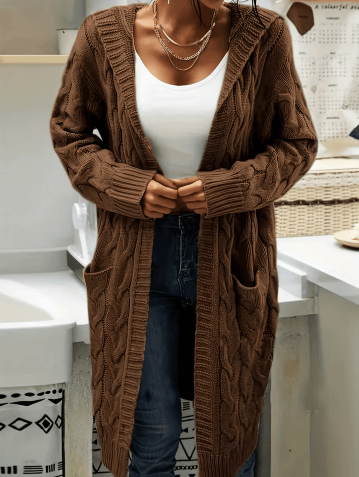 Sophia | Long Sleeve Cozy Hooded Cardigan - Barbara & Late Benjamin