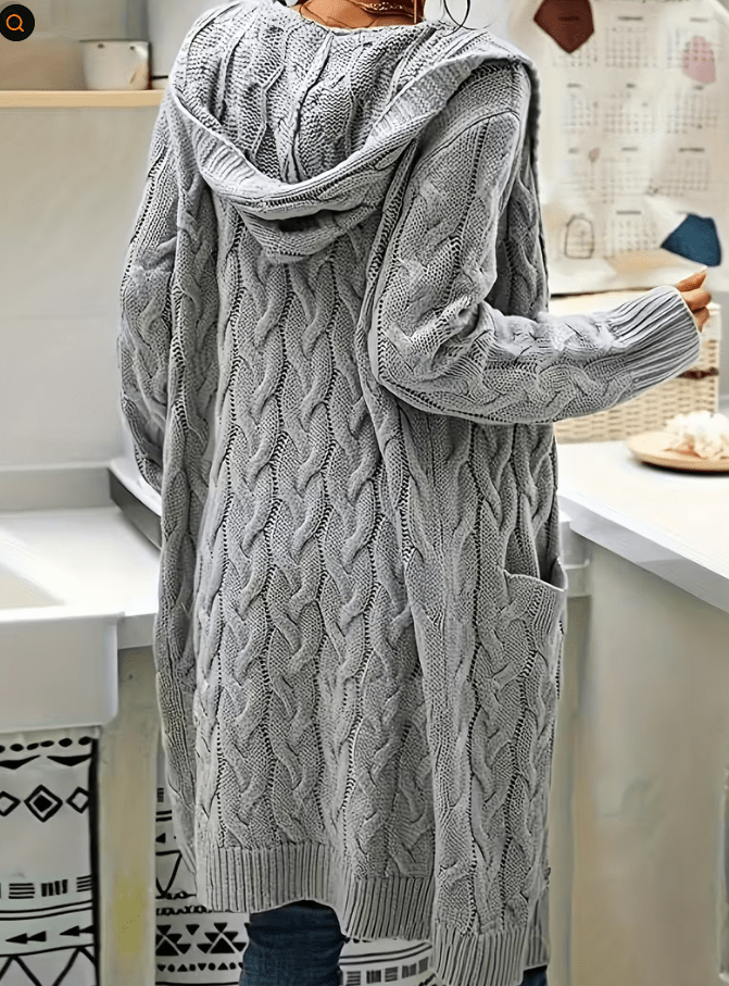 Sophia | Long Sleeve Cozy Hooded Cardigan - Barbara & Late Benjamin