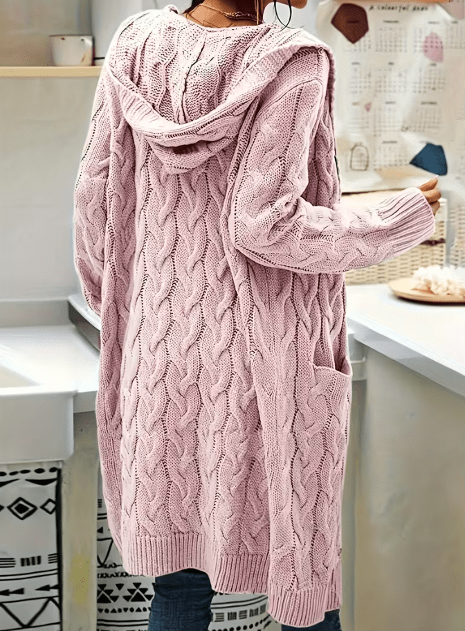 Sophia | Long Sleeve Cozy Hooded Cardigan - Barbara & Late Benjamin