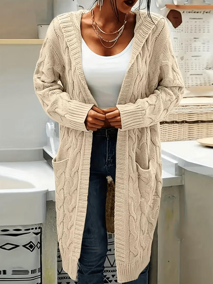 Sophia | Long Sleeve Cozy Hooded Cardigan - Barbara & Late Benjamin
