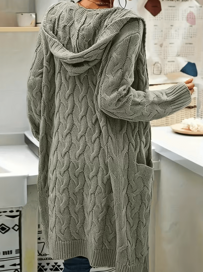 Sophia | Long Sleeve Cozy Hooded Cardigan - Barbara & Late Benjamin