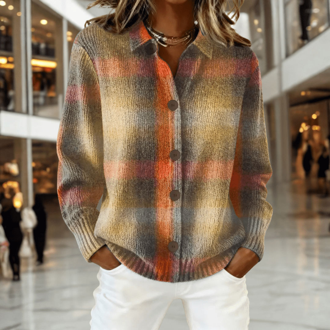 Sophie™ - Handcrafted Check Cardigan - Barbara benjamin new york