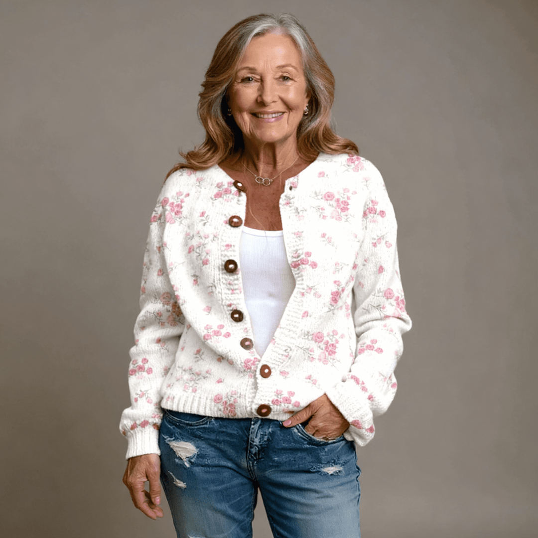 Stella | Pink Rose Cardigan - Barbara benjamin new york