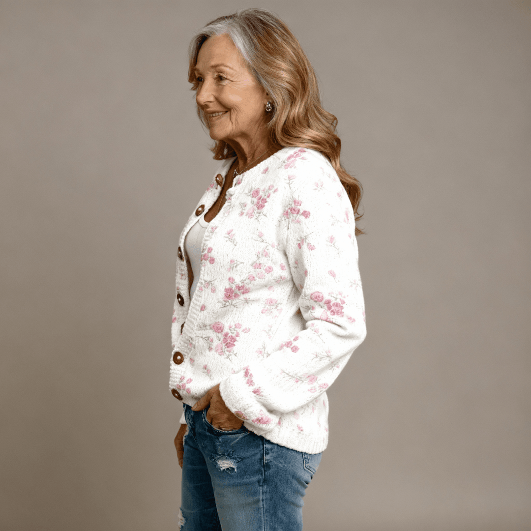 Stella | Pink Rose Cardigan - Barbara benjamin new york