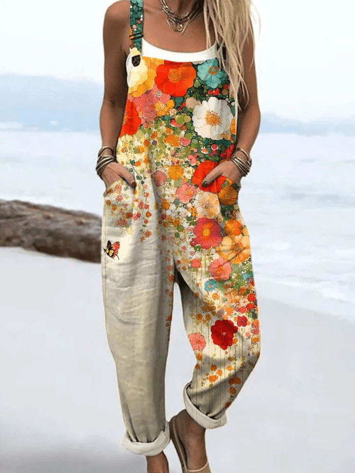 Vintage Floral Jumpsuit Women - Effortless Style & All - Day Comfort - Barbara & Late Benjamin