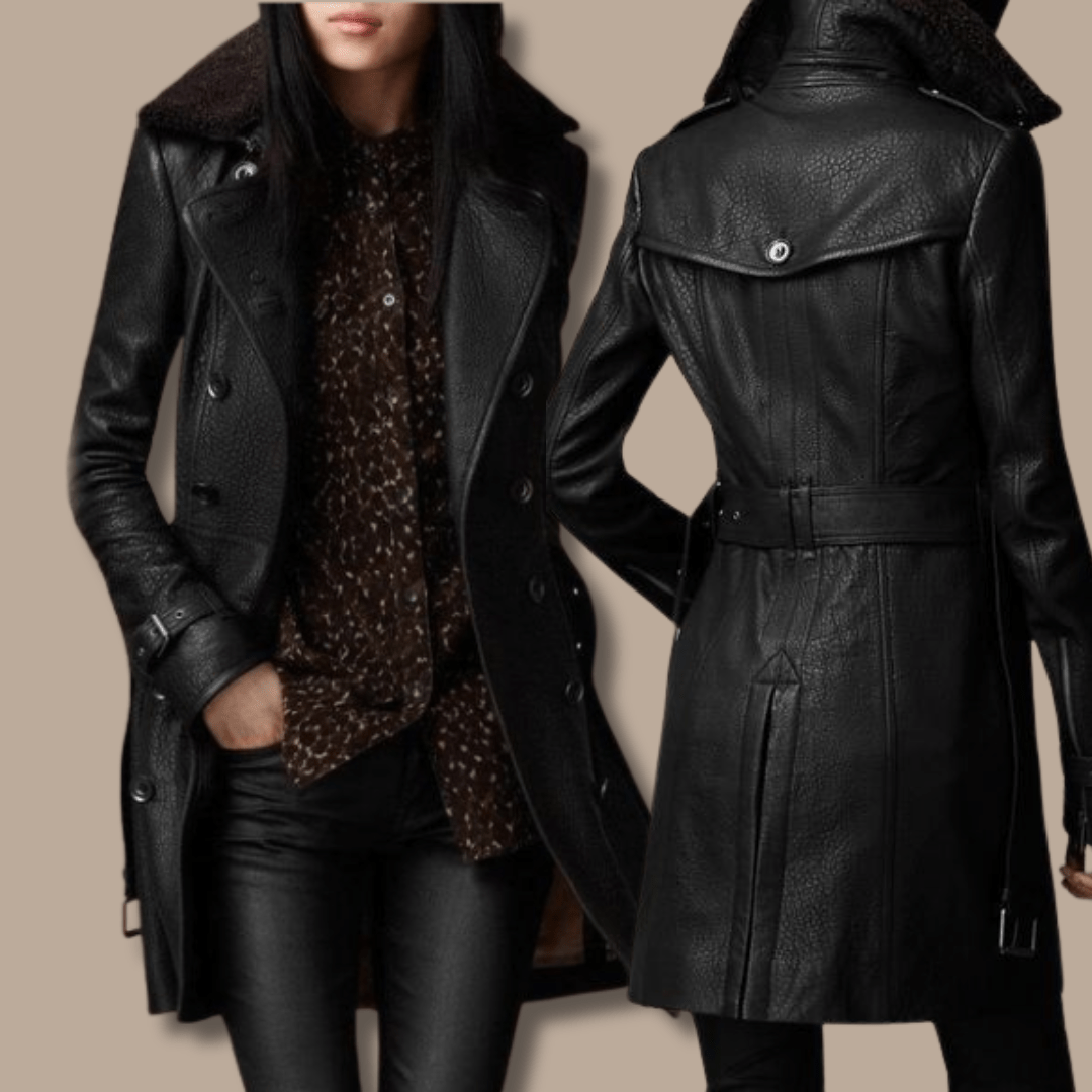 Clara | Leather Trench Coat