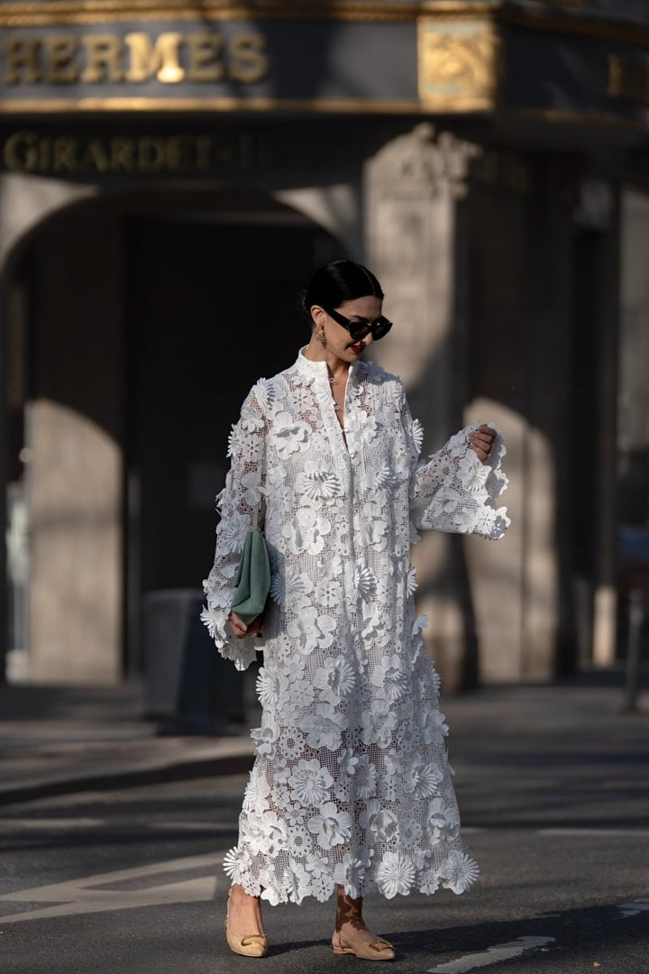 Yelira | Elegant Lace White Dress - Barbara & Late Benjamin